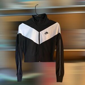 Nike Cropped Track Jacket, Black & White